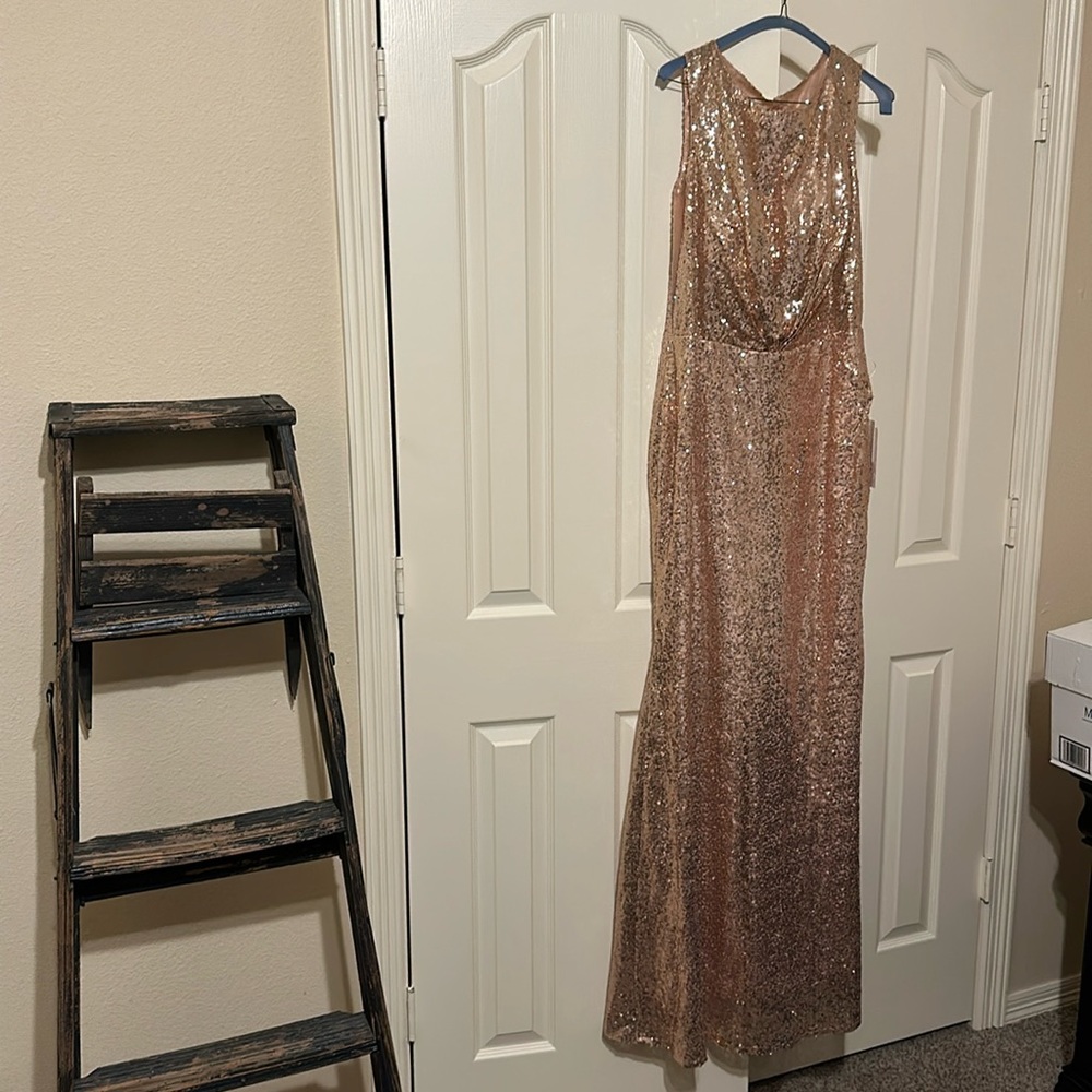 Rose Gold Sequin Formal Dress